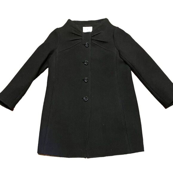 Kate Spade ETTA Wool Bow Coat Black | Size 6 - Picture 1 of 11
